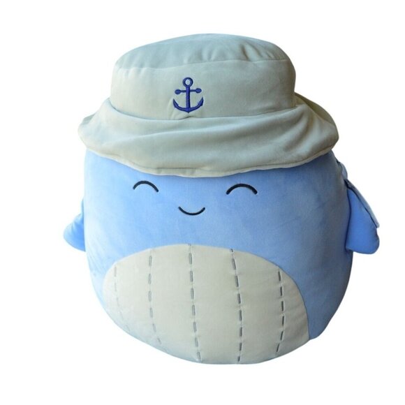 Squishmallows Original 16" Samir the Whale with Bucket Hat NWT - Picture 7 of 7